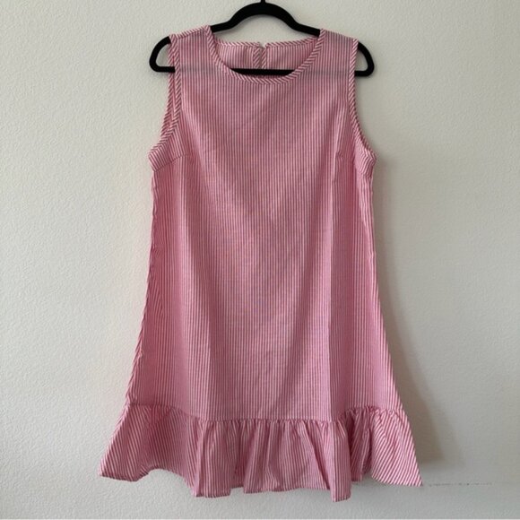 Pink and White Striped Sleeveless Dress - Picture 1 of 1